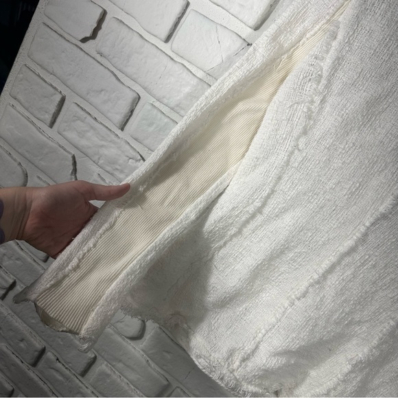 Rebecca Taylor White Tweed Blazer Size 2 - Picture 7 of 10